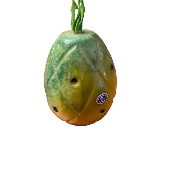 Vintage Onyx Alabaster Marble Pineapple Fruit Mexico Hand Carved 5" - Picture 3 of 6